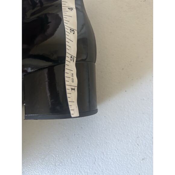 Miu Miu Patent Leather Boots 37.5 Ankle Booties Black 2' Heel Pointy Italy - Picture 15 of 15